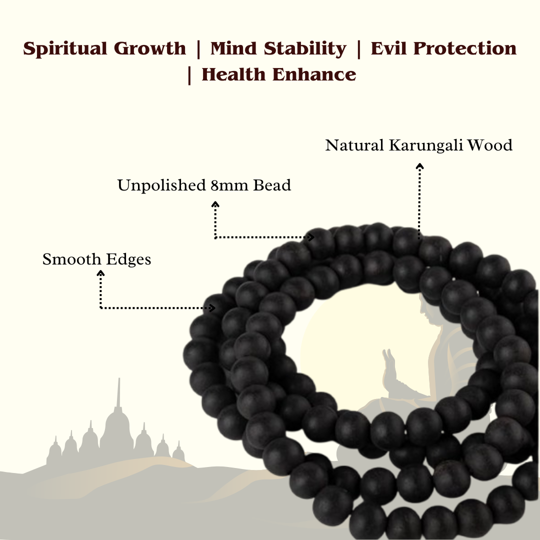 Original Karungali Mala 10mm, 8mm & 6mm with Govt. Certification