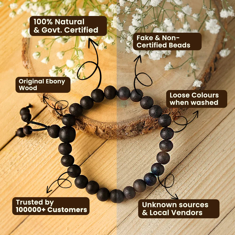 Original Karungali Mala 10mm, 8mm & 6mm with Govt. Certification